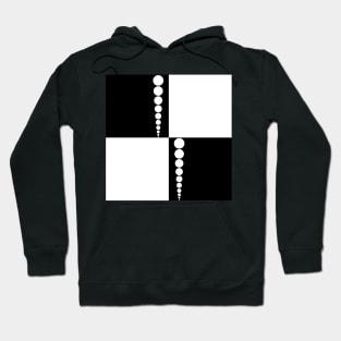 60's Retro Mod Squares and Dots in Black and White Hoodie